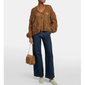 NWOT! Loewe Anagram Open-knit Mohair-blend Cardigan